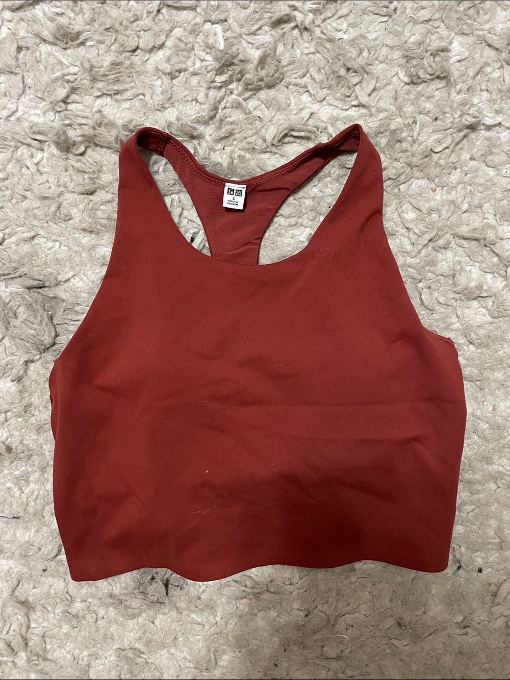 Uniqlo Seamless Racerback Crop Bralette - Rust Red
